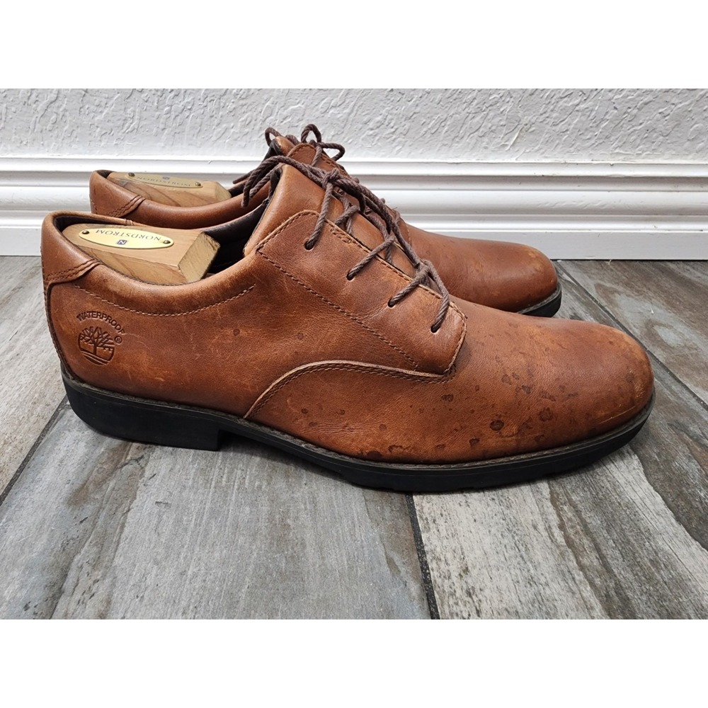 Timberland GSR Metro Brown Leather Oxford Waterproof Vibram Shoes 9M 78531 - Picture 4 of 9